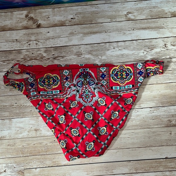 NWT Nanette Lepore Red Patterned Bikini Bottom Size Large Red - Picture 4 of 7